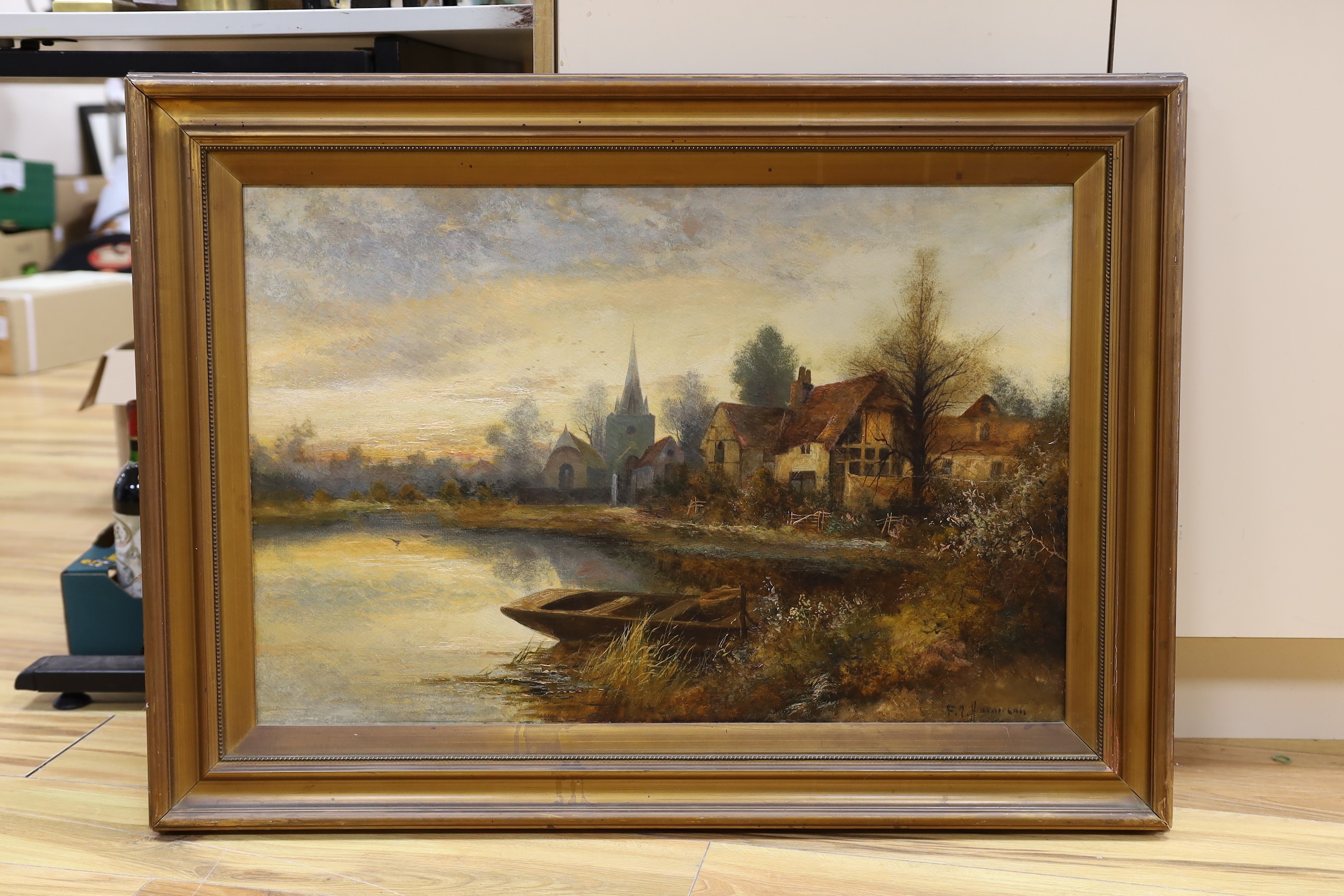 Frank E. Jamieson (1834-1899), oil on canvas, 'Stratford on Avon', signed, 50 x 75cm